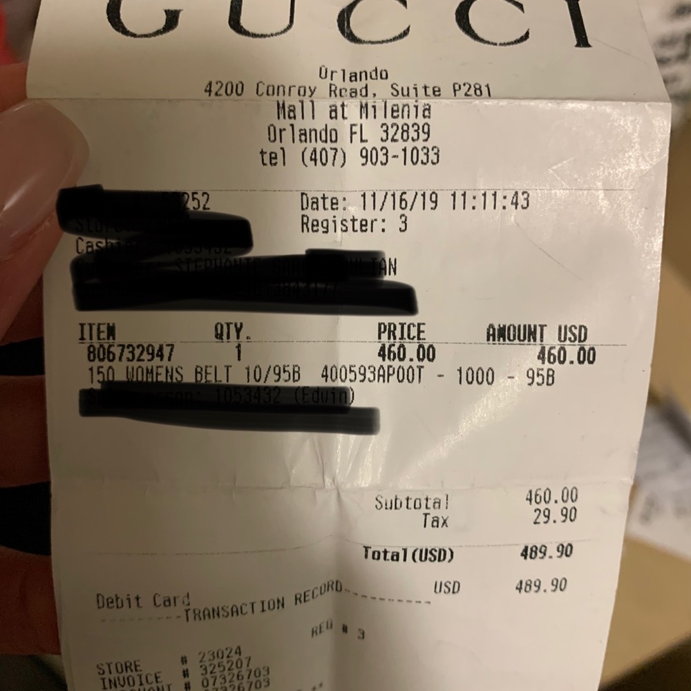 Black size 95 Gucci Belt (AUTHENTIC)